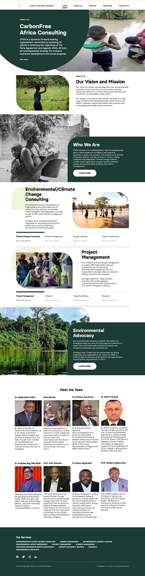 draftek systems limited website design CarbonFree Africa Consulting